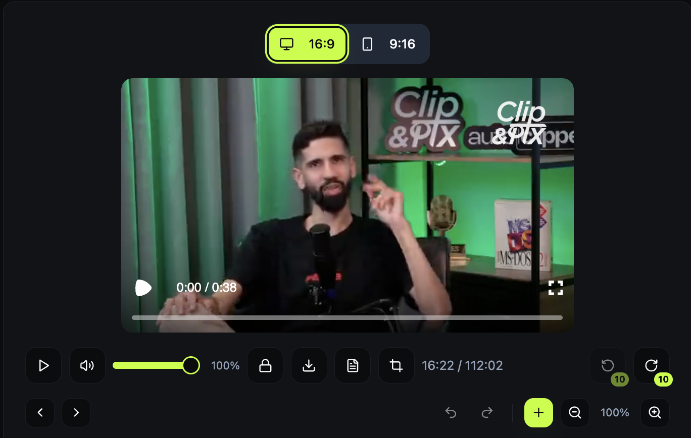 Vídeo original em 16:9