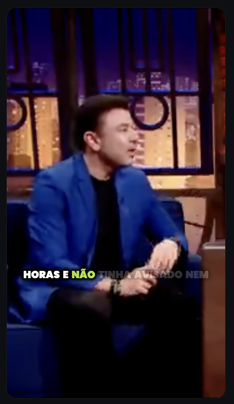 Exemplo de corte 9:16 com legenda animada aplicada